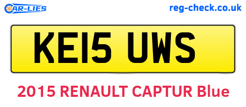 KE15UWS are the vehicle registration plates.