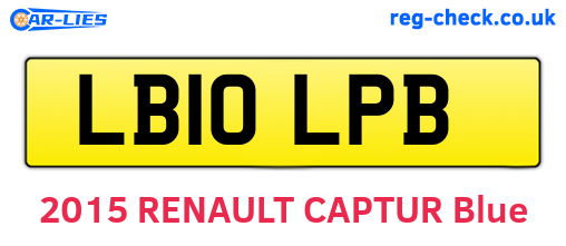 LB10LPB are the vehicle registration plates.