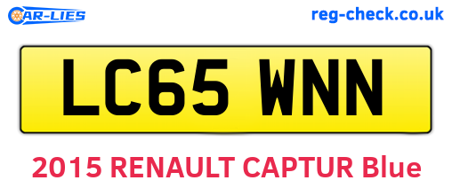 LC65WNN are the vehicle registration plates.