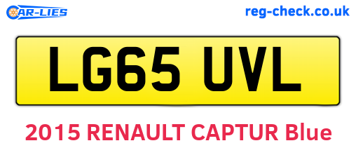 LG65UVL are the vehicle registration plates.