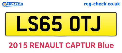 LS65OTJ are the vehicle registration plates.