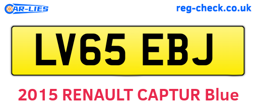 LV65EBJ are the vehicle registration plates.