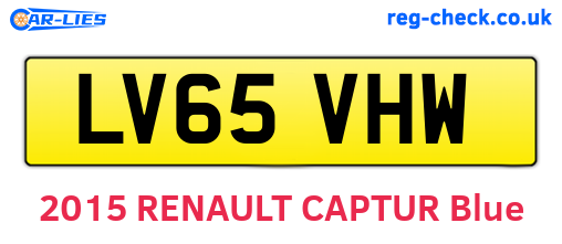 LV65VHW are the vehicle registration plates.