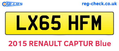 LX65HFM are the vehicle registration plates.