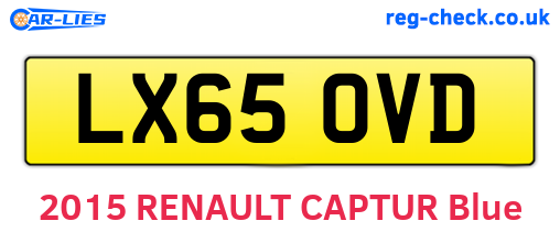 LX65OVD are the vehicle registration plates.