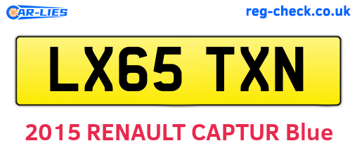 LX65TXN are the vehicle registration plates.