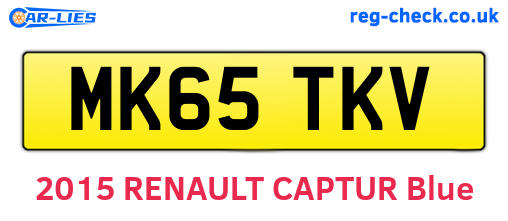MK65TKV are the vehicle registration plates.