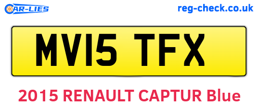 MV15TFX are the vehicle registration plates.