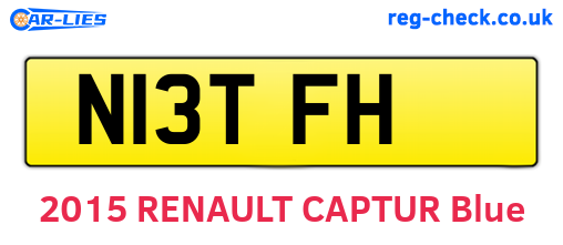 N13TFH are the vehicle registration plates.