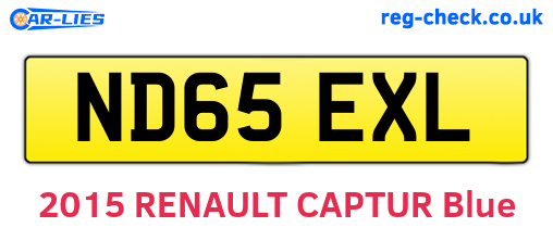 ND65EXL are the vehicle registration plates.