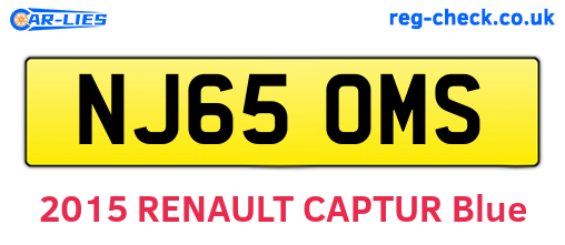 NJ65OMS are the vehicle registration plates.