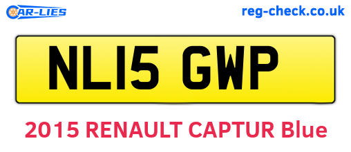 NL15GWP are the vehicle registration plates.
