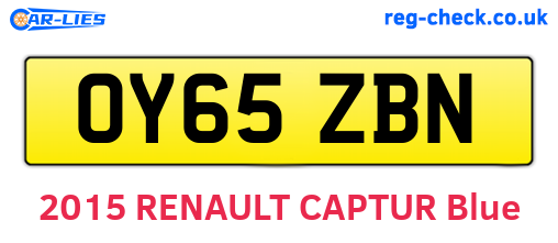 OY65ZBN are the vehicle registration plates.