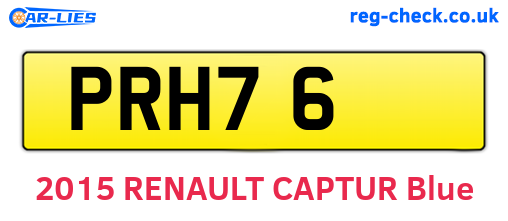 PRH76 are the vehicle registration plates.
