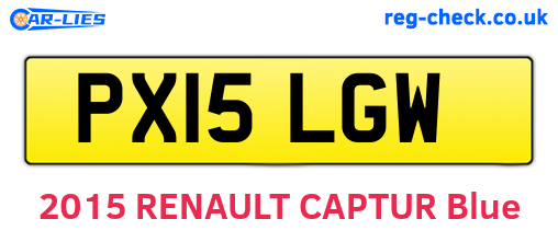 PX15LGW are the vehicle registration plates.