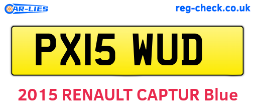 PX15WUD are the vehicle registration plates.