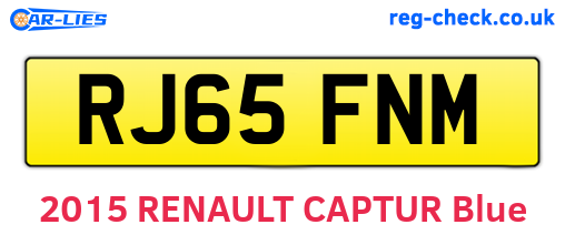 RJ65FNM are the vehicle registration plates.