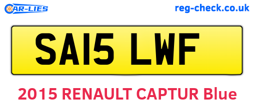 SA15LWF are the vehicle registration plates.