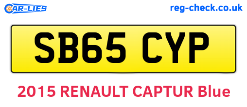 SB65CYP are the vehicle registration plates.
