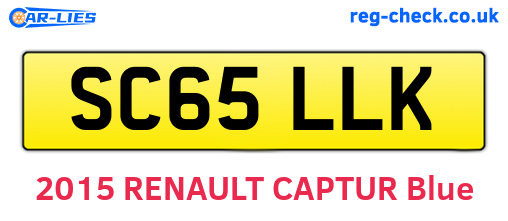 SC65LLK are the vehicle registration plates.