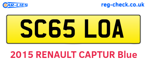 SC65LOA are the vehicle registration plates.