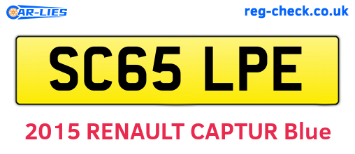SC65LPE are the vehicle registration plates.