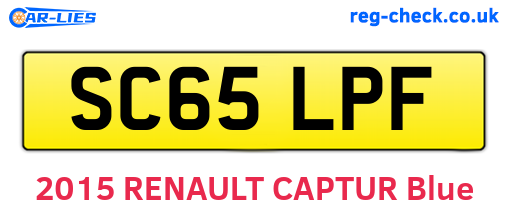 SC65LPF are the vehicle registration plates.