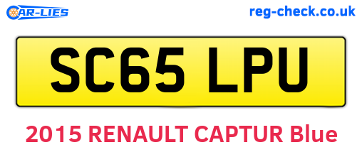 SC65LPU are the vehicle registration plates.
