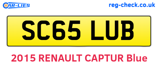 SC65LUB are the vehicle registration plates.