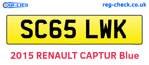 SC65LWK are the vehicle registration plates.