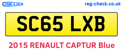 SC65LXB are the vehicle registration plates.