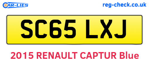 SC65LXJ are the vehicle registration plates.