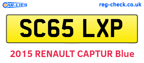SC65LXP are the vehicle registration plates.