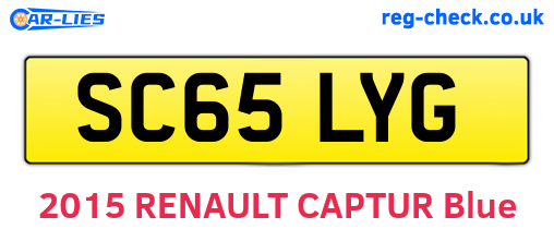 SC65LYG are the vehicle registration plates.