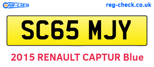 SC65MJY are the vehicle registration plates.