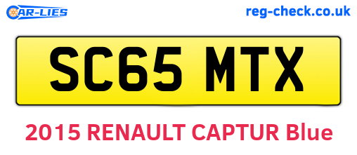 SC65MTX are the vehicle registration plates.