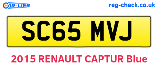SC65MVJ are the vehicle registration plates.