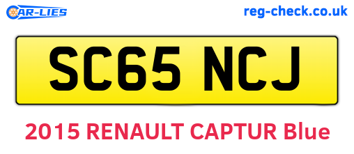 SC65NCJ are the vehicle registration plates.
