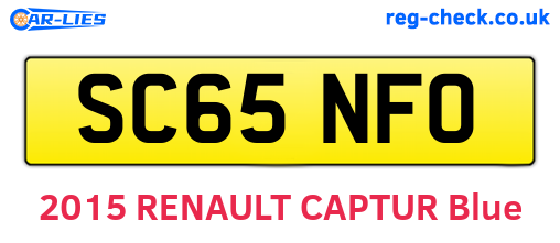 SC65NFO are the vehicle registration plates.
