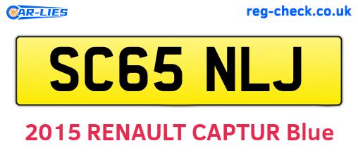 SC65NLJ are the vehicle registration plates.
