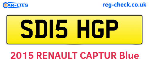 SD15HGP are the vehicle registration plates.