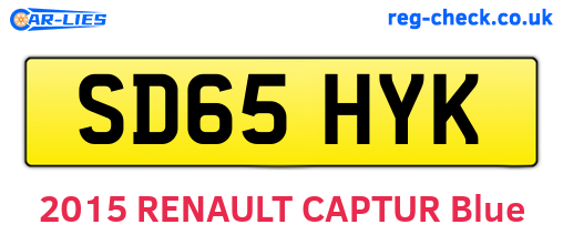 SD65HYK are the vehicle registration plates.