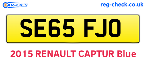 SE65FJO are the vehicle registration plates.