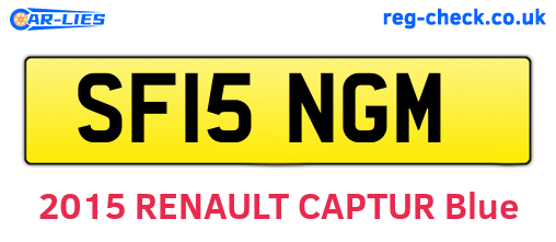 SF15NGM are the vehicle registration plates.