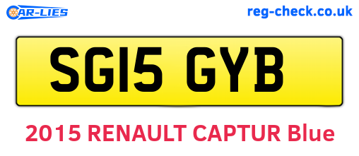 SG15GYB are the vehicle registration plates.