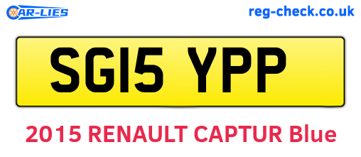 SG15YPP are the vehicle registration plates.