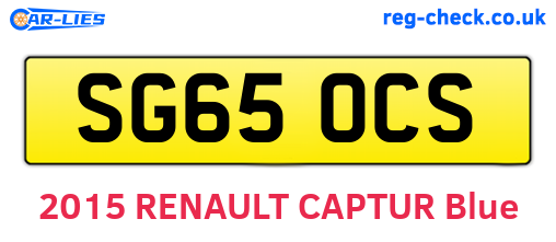 SG65OCS are the vehicle registration plates.