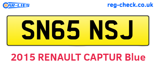 SN65NSJ are the vehicle registration plates.