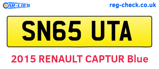SN65UTA are the vehicle registration plates.