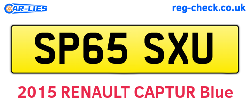SP65SXU are the vehicle registration plates.